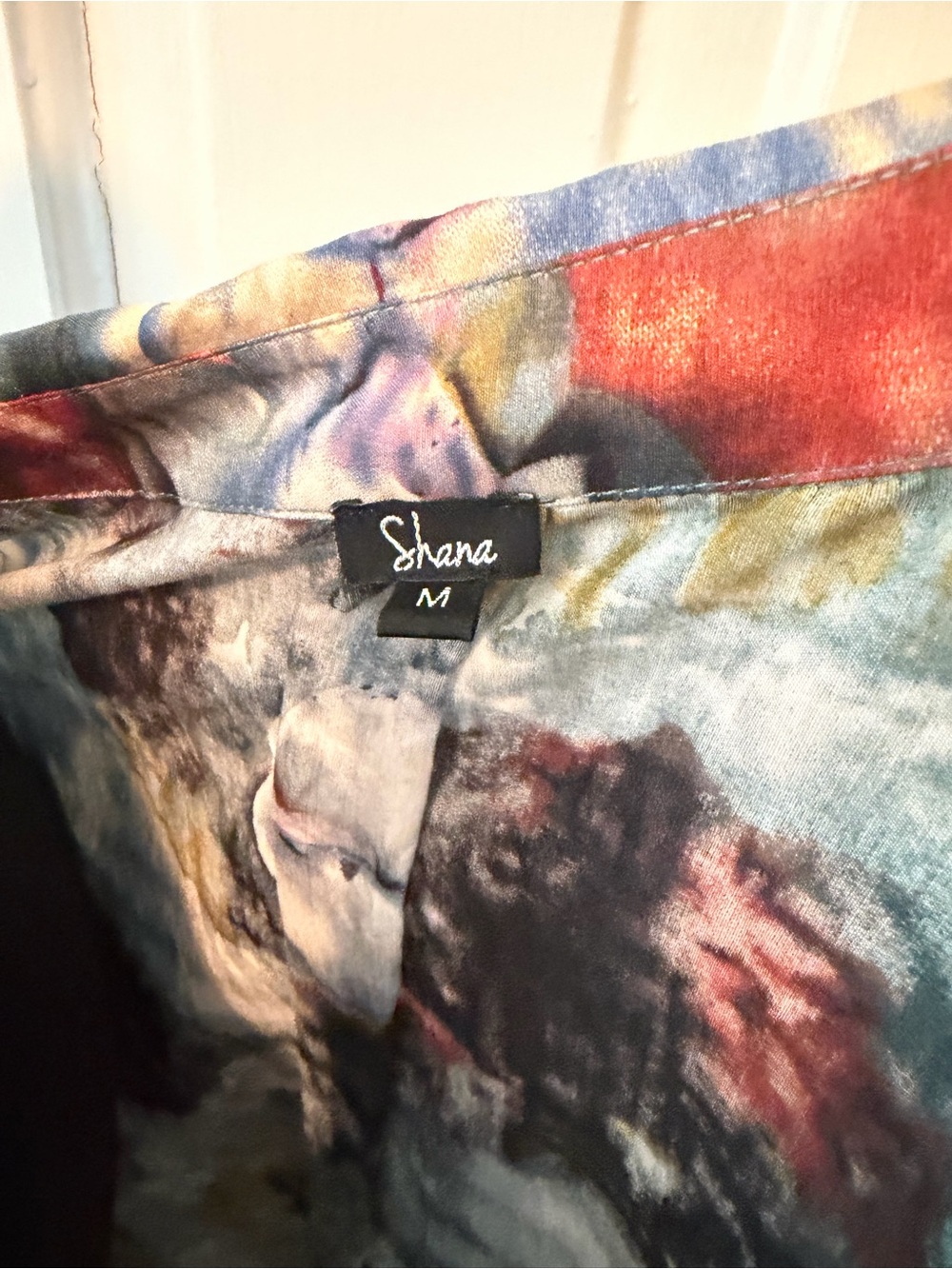 SHANA Multicolor Abstract Button-Front Top M - Picture 6 of 9